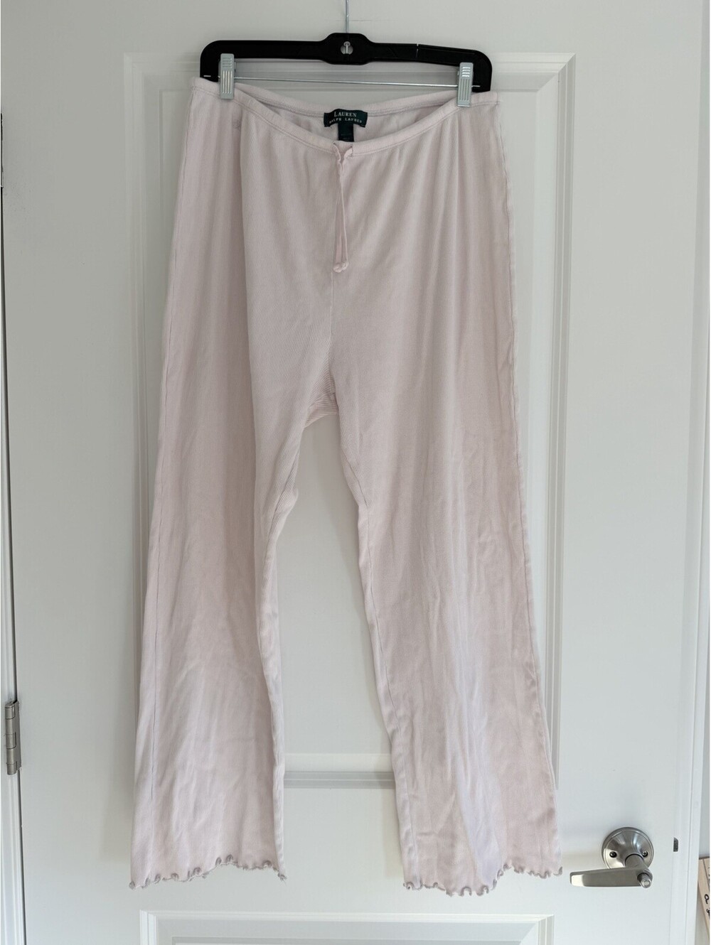 Lauren Ralph Lauren Pink Ribbed Cotton Pajama Lounge Pants Women’s Size M